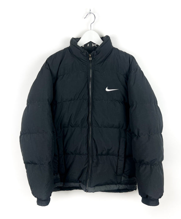 Vintage 90s Nike Spellout Logo Daunen Pufferjacke Reversible